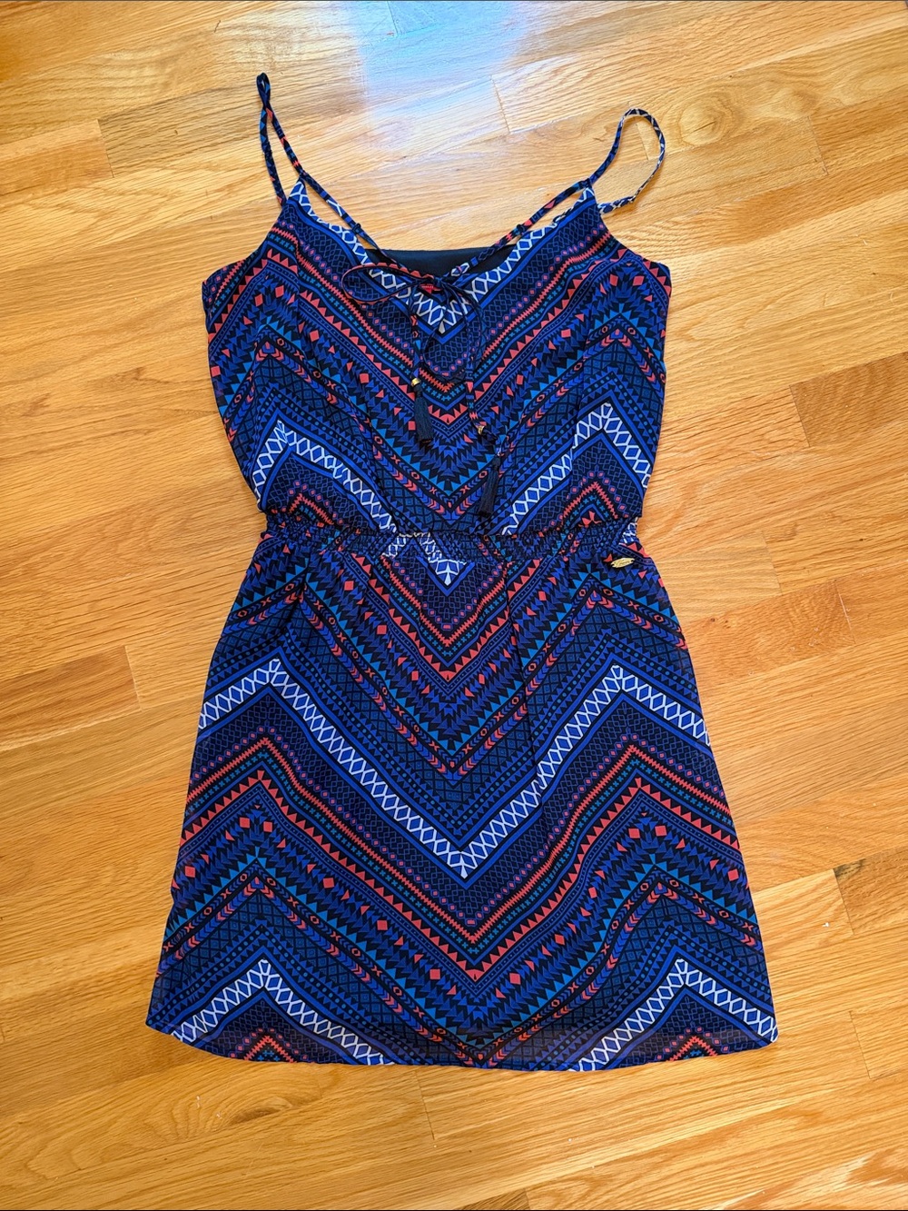 Guess Womans colorful Print Spaghetti Strap Dress